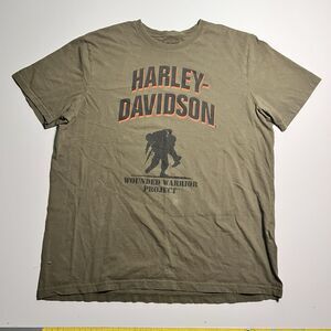 Harley Davidson Wounded Warrior Project T Shirt  XL SHORT SLEEVE Beige
